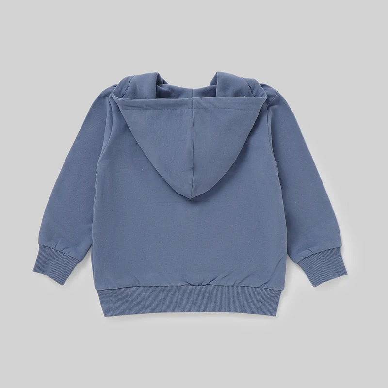 Wholesale Spring Autumn Solid Long Sleeve Organic Cotton Spandex French Terry Zipper Baby Hoodies - Image 4