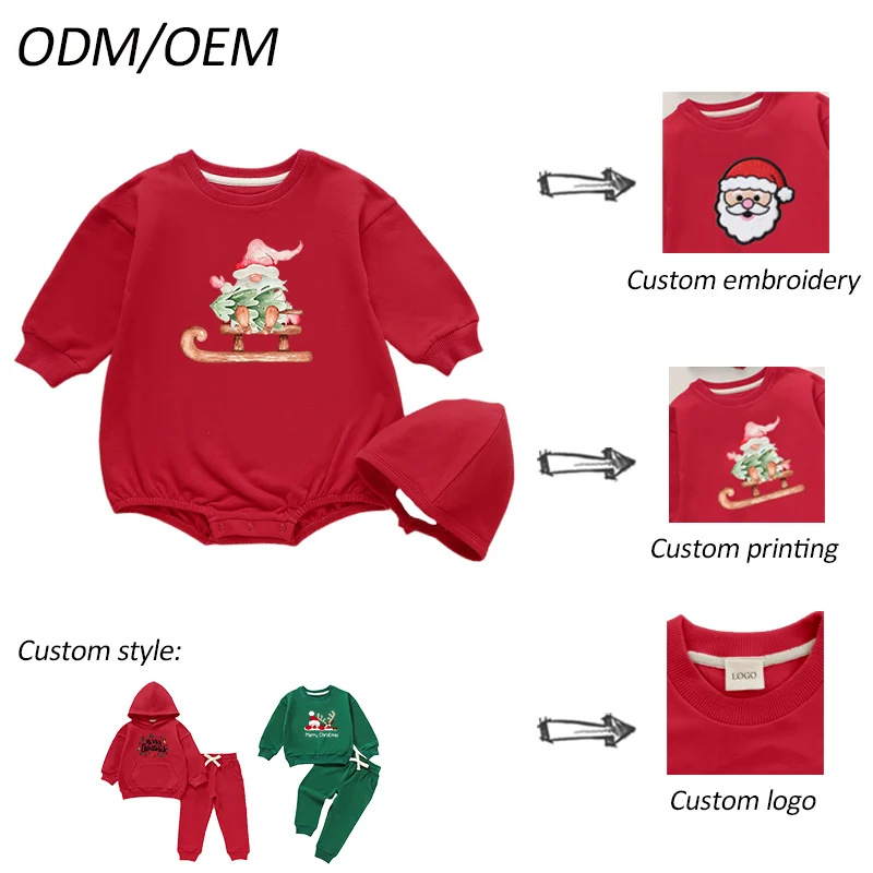 Hot Sale Products Organic Cotton Print Baby Romper and Cap Clothes Long Sleeve Baby Christmas Clothes Casual Baby Romper - Image 6