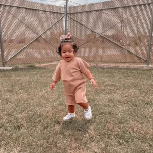 Ribbed Baby Girls Ribbed Lettuce Trim Short Sleeve Tee & Shorts Children Summer Shorts Kids Summer Tee