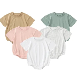 Adorable Short Rompers Crafted for Newborns in Pure Cotton Fabric Baby Bubble Rompers Oversized Rompers