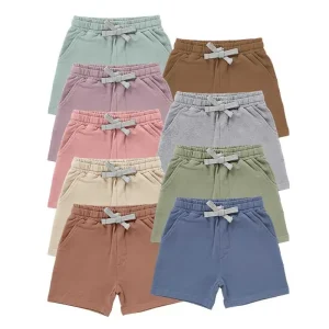 Wholesale New Design Solid 0-4T in Stock Elastic Waist Unisex Boys Girls Baby Pants Shorts