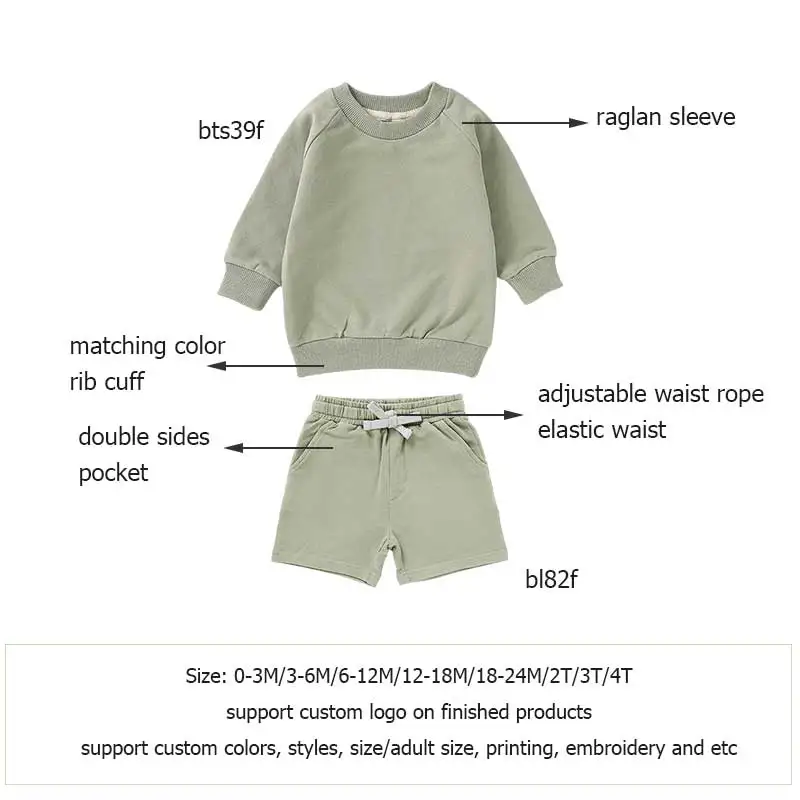 Spring Autumn Pullover Boys Baby Sweatshirts and Shorts Set Children Kids Toddler Baby Clothing Sets Girls - Image 3