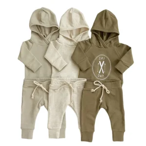 Oversized Cotton Hoodie Sweater and Sweatpants Set Baby Clothes Supplier