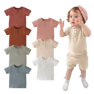 Breathable Infant T-Shirt in 100% Cotton Honeycomb Jacquard Fabric