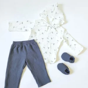 Wholesale Baby Summer Clothing Muslin Baby Clothes Set Organic Cotton Baby Pajamas Set Long Sleeve