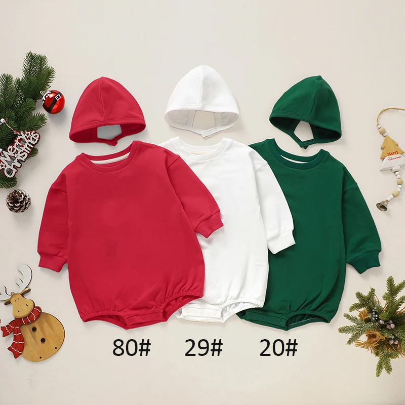 Wholesale New Style Unisex Baby Boy Girl Round Neck Romper Organic Cotton Solid Color Long Sleeve Baby Romper Clothing - Image 4