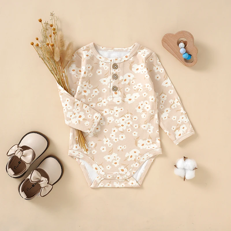 Print Onesies Knitted Baby Sweatshirt Romper Organic Jumpsuit Knit Baby Romper - Image 3