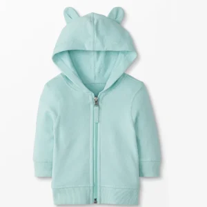 Autumn French Terry Kids' Zipper Cardigan Bear Ears Hoodie Baby Sweater Shirt