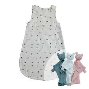High Quality Print Baby Muslin 100% Cotton Sleeping Bag Set Baby Wearable Gauze Sleep Sack