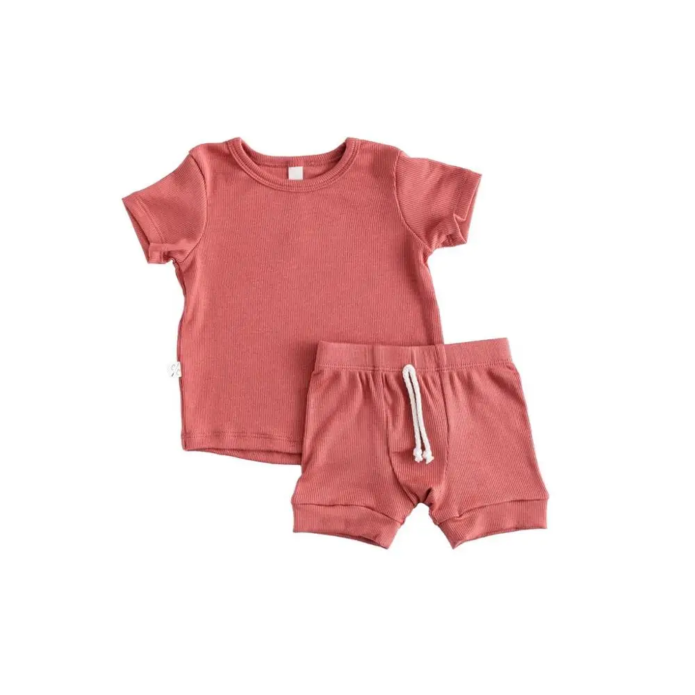 Summer Soft Touching Baby Clothing Short Sleeve t Shirt and Shorts 2pc Set - Image 3