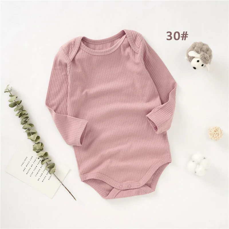 Manufacturer Super Soft Sleeve Baby Rompers Solid Ribbed Organic Cotton Sleeve Baby Romper Clothes - Image 5