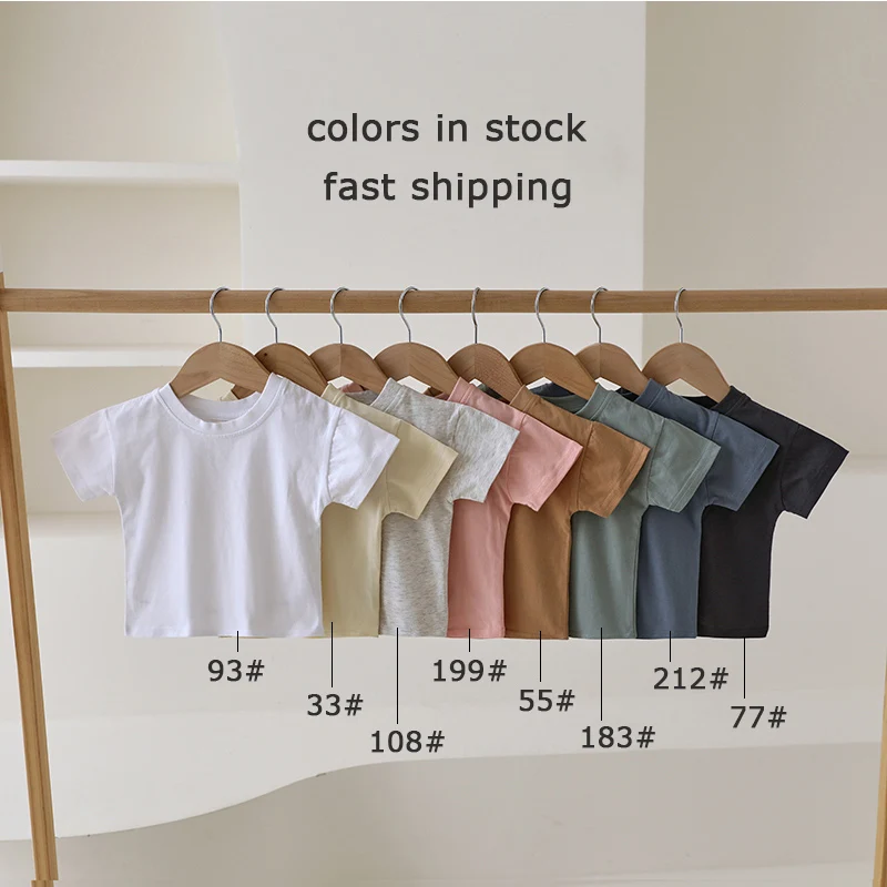 New Colors Cozy and Cute Solid Organic Cotton Blank Baby T-Shirt Summer Children Kids Baby Top Shirt - Image 3