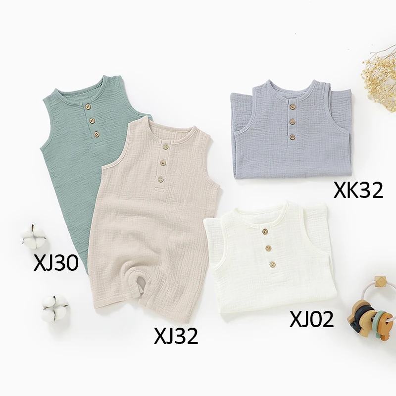 Muslin Baby Romper | 100% Organic Cotton Breathable Infant Jumpsuit for Summer - Image 3