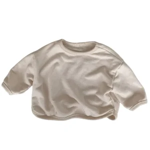 Casual Round Neck Top Baby Tops Toddlers Sweatshirt