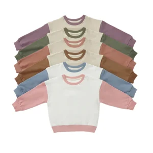 Contrasting Colors Organic Cotton Baby Top Toddler Sweatshirt