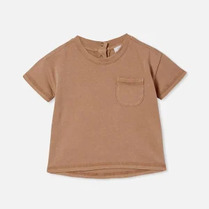 Low MOQ Slub Yarn Short Sleeve Summer Baby Drop Shoulder Tee