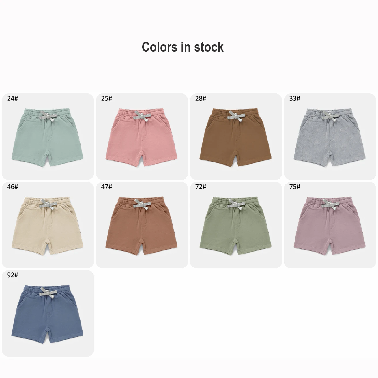 Wholesale Organic Cotton Solid Waistrope Baby Shorts - Image 3