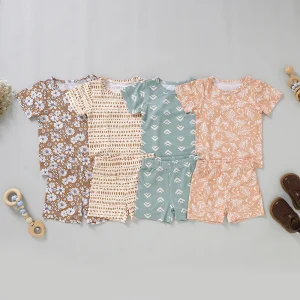 Bamboo Baby Summer Baby Set Short Sleeve Clothing Set Comfortable Baby Pajamas Sets