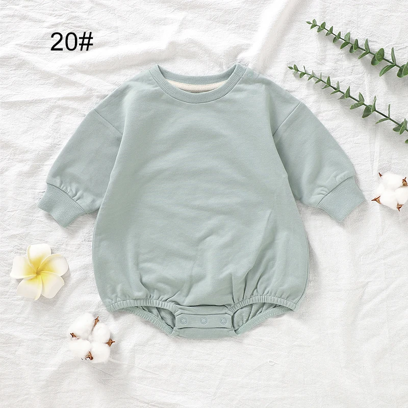 New Baby Boutique Romper 100% Organic Cotton Solid Sweater Long Sleeved Baby Rompers 0-3 Months - Image 6