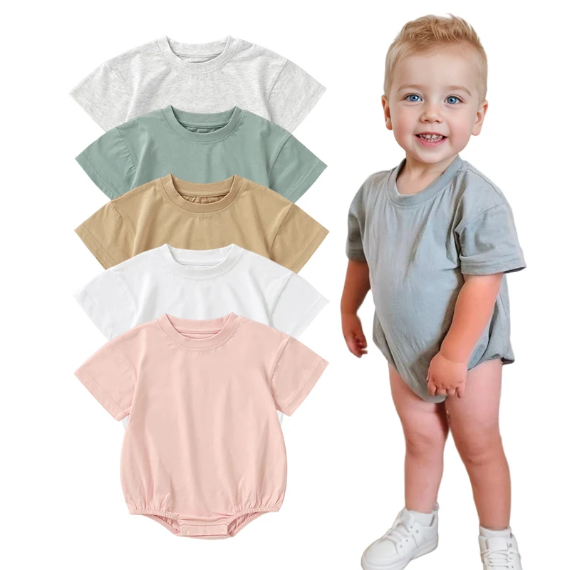 Summer Baby Grow Clothes Romper Solid Jersey White Baby Onesie Rompers