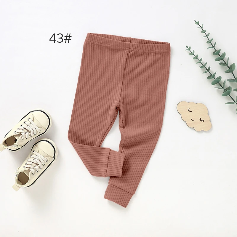 Spring Autumn Factory Manufacture Supplier Winter Solid Blank Cotton Spandex Stretchy Baby Leggings Soft Baby Pajama Pants - Image 5