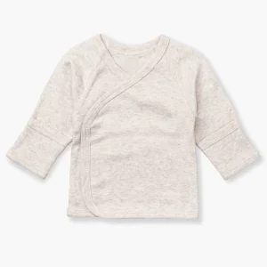 Hot Sale 100% Organic Cotton Kimono Top Newborn Baby Wrap Top With Fold Over Cuff