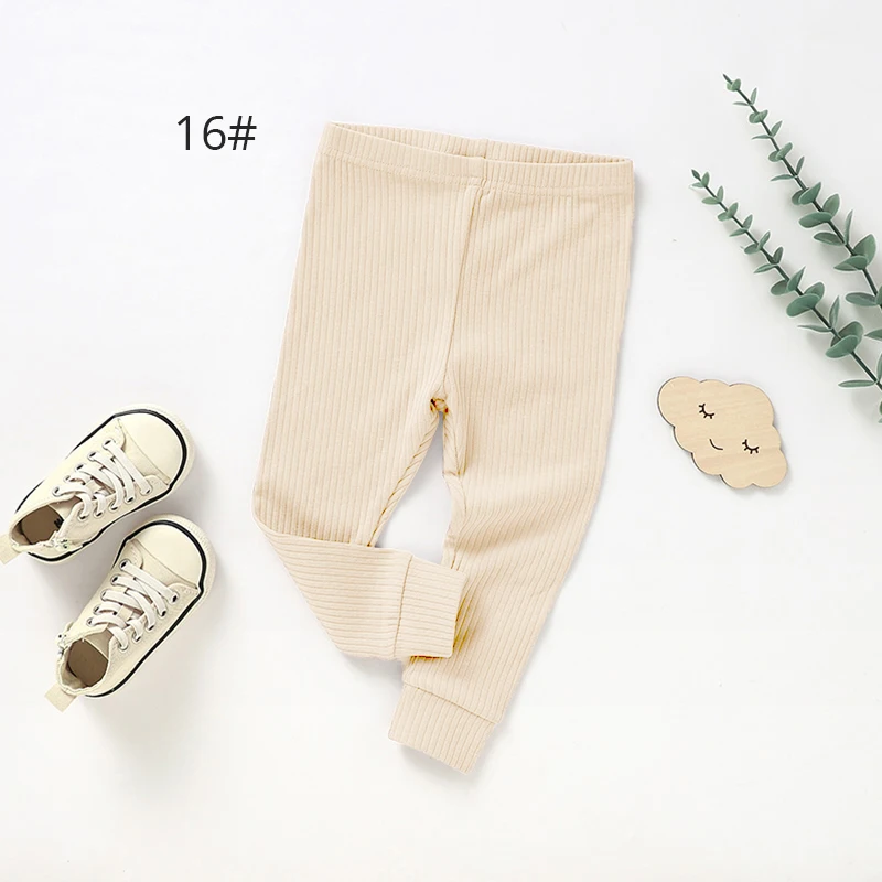 Spring Autumn Factory Manufacture Supplier Winter Solid Blank Cotton Spandex Stretchy Baby Leggings Soft Baby Pajama Pants - Image 4