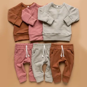 Wholesale Warm Winter Baby Outfit Clothing Set Raglan Sleeve 2pcs Baby Clothing Set Boys