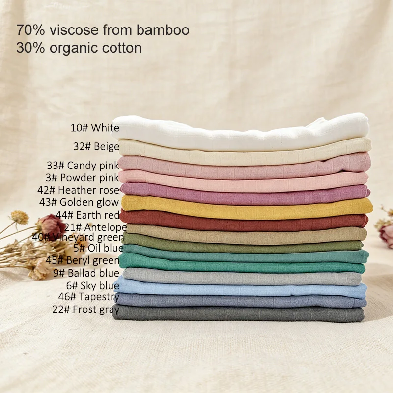 Viscose Bamboo Organic Cotton 120x120cm Muslin Blanket Baby Swaddle Blanket - Image 2