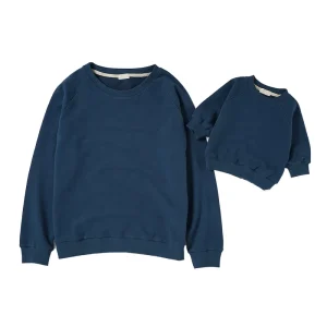 French Terry Spring Autumn Knitted Parent-Child Outfit Sleeve Shirt Organic Cotton Parent Child Clothing