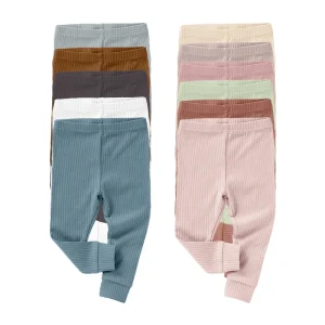 Spring Autumn Factory Manufacture Supplier Winter Solid Blank Cotton Spandex Stretchy Baby Leggings Soft Baby Pajama Pants