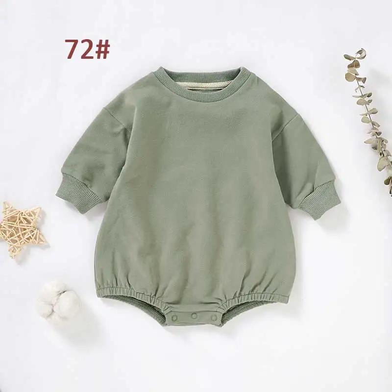 Wholesale Organic Cotton Baby Short Rompers Pullover Baby Bubble Sweater Rompers - Image 5