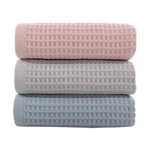Absorbent Quick-drying Waffle Soft Towels Baby Bath Towels 100% Cotton