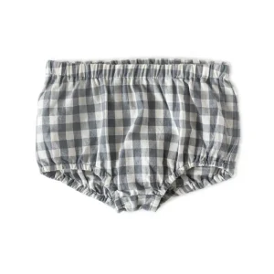 Wholesale Woven Cotton Summer Baby Shorts With Pocket Plaid Baby Girls Bloomer