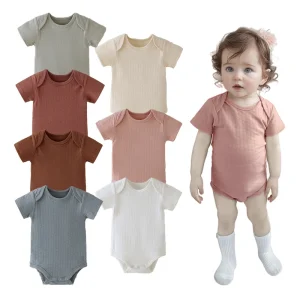 OEM-Ready Premium Customizable Wholesale Supplies 100% Organic Cotton Infant Bodysuits