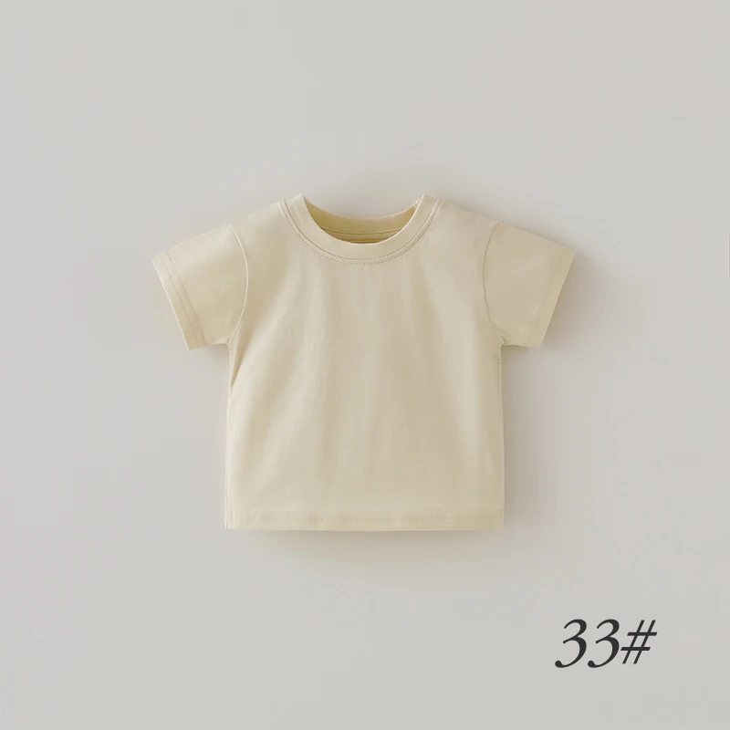 New Colors Cozy and Cute Solid Organic Cotton Blank Baby T-Shirt Summer Children Kids Baby Top Shirt - Image 5