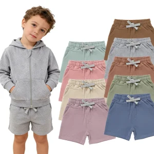 Wholesale Organic Cotton Solid Waistrope Baby Shorts