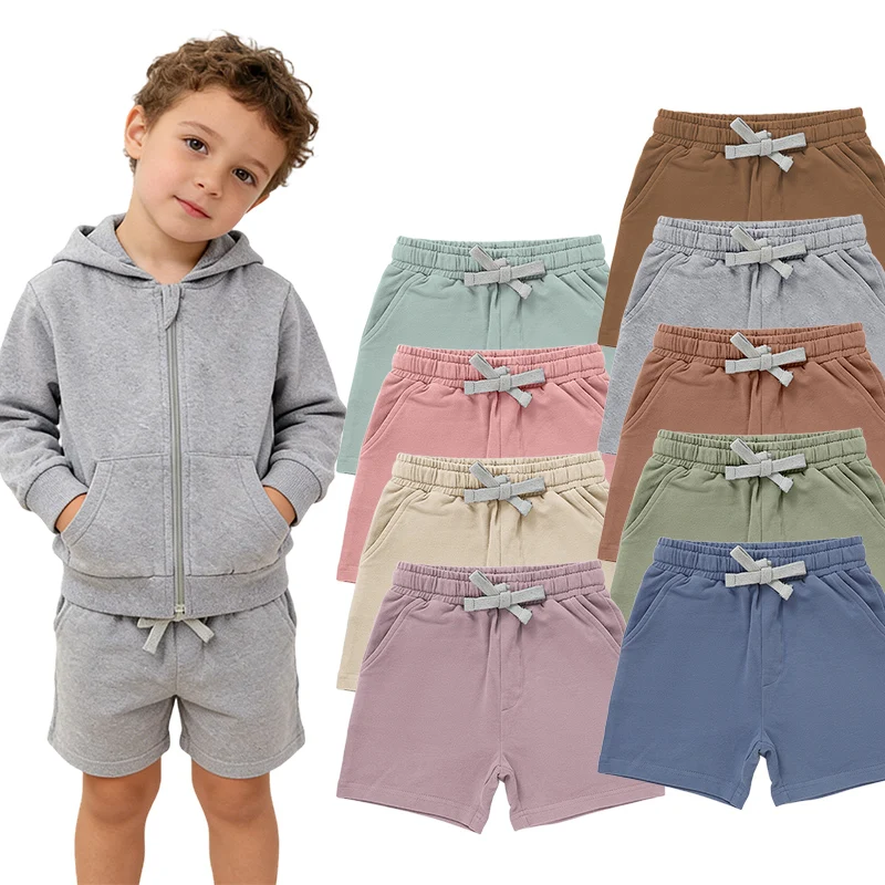 Wholesale Organic Cotton Solid Waistrope Baby Shorts