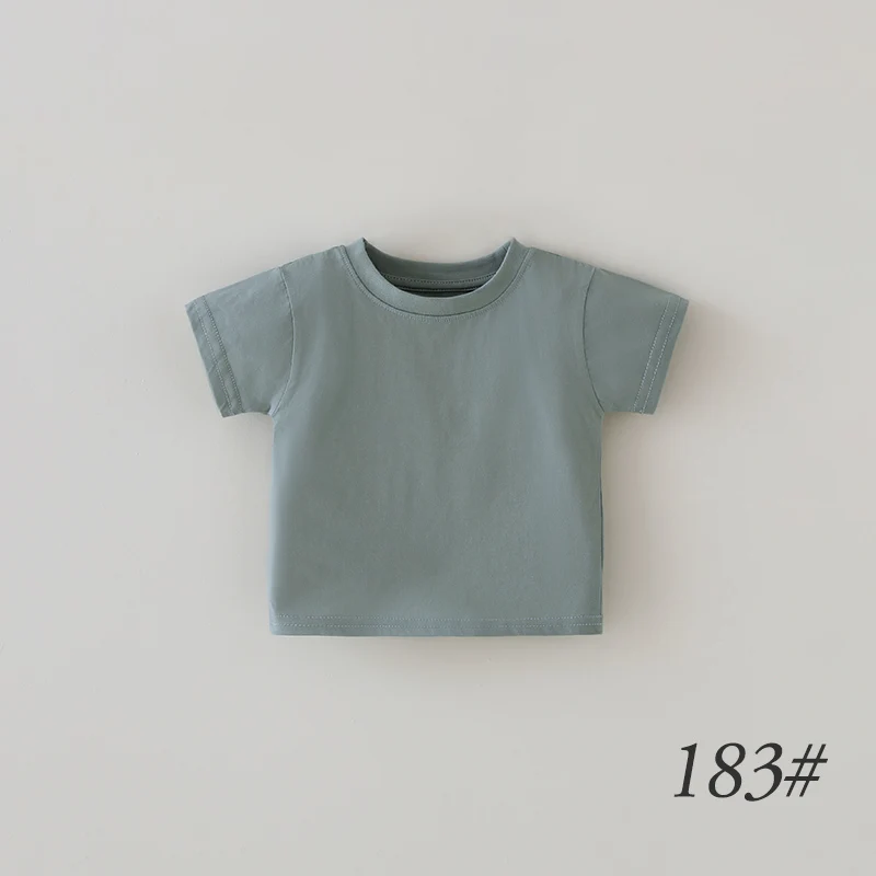 New Colors Cozy and Cute Solid Organic Cotton Blank Baby T-Shirt Summer Children Kids Baby Top Shirt - Image 4