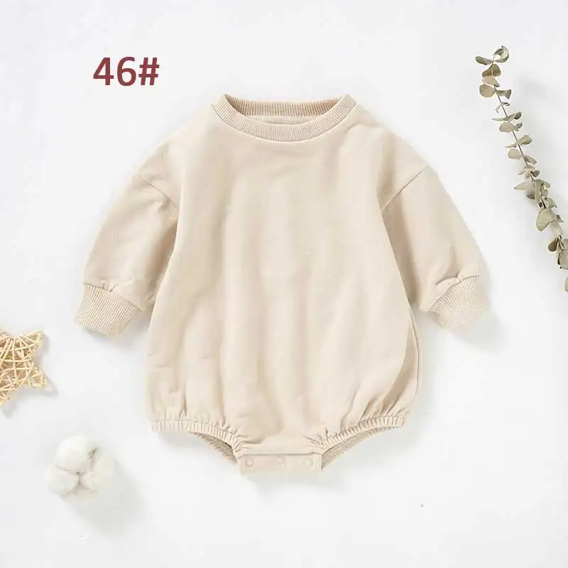 Wholesale Organic Cotton Baby Short Rompers Pullover Baby Bubble Sweater Rompers - Image 4