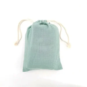 Organic Cotton Muslin Baby Blanket Drawstring Set