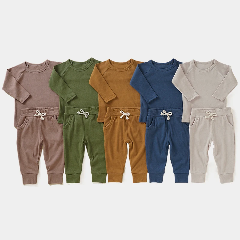 Soft Sleeved Autumn Leggings Baby Clothes Set Baby Organic Cotton Pajamas Set - Image 3