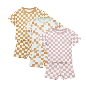Printing Bamboo Baby Children Clothing Set Summer Sleeve Kids Bamboo Pajamas Set