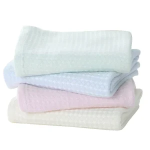 Multi-Use Plain Dyed Woven 100% Bamboo Waffle Baby Blanket