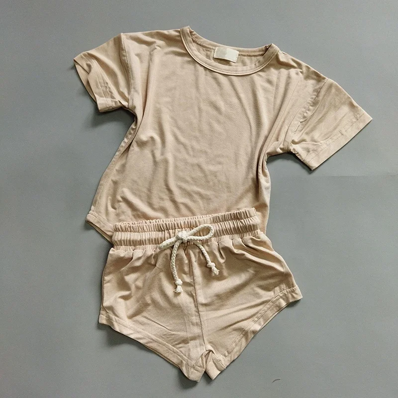Soft and Cozy Loose Rayon Baby Summer Clothing Set Baby Tee Shirt Shorts Set - Image 3