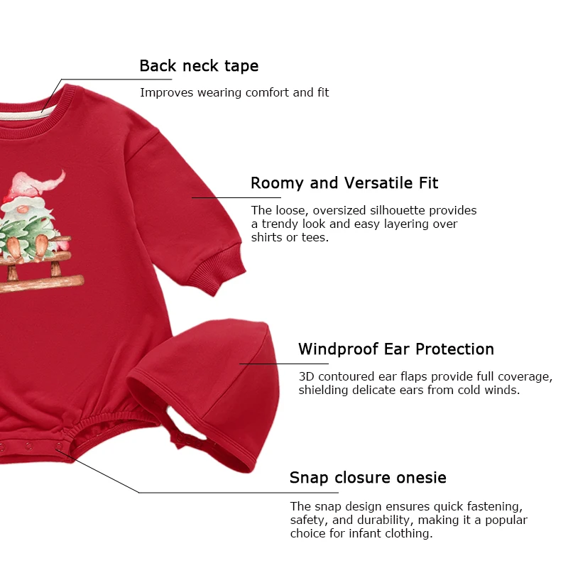 Hot Sale Products Organic Cotton Print Baby Romper and Cap Clothes Long Sleeve Baby Christmas Clothes Casual Baby Romper - Image 4