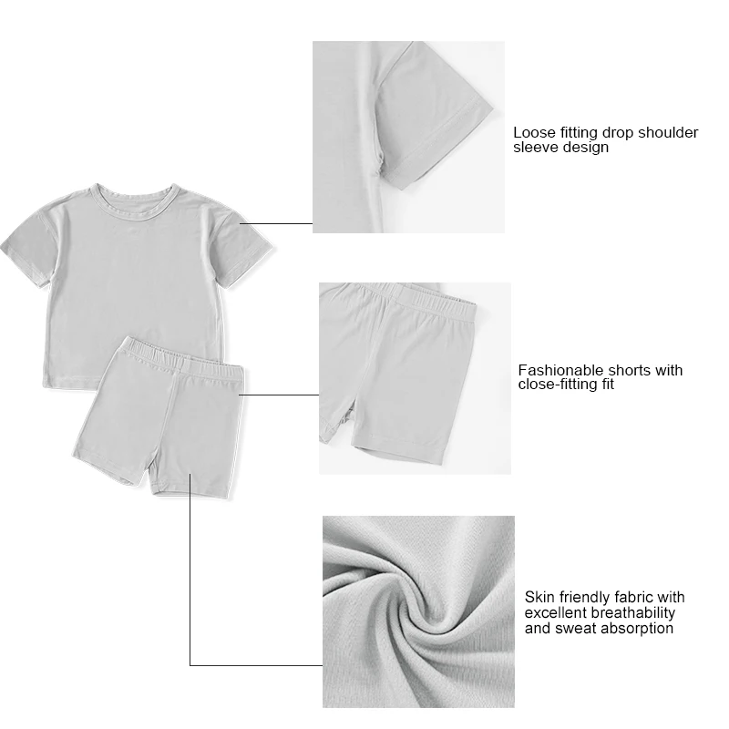 Summer Short Sleeve Soft Baby 2pcs Pajamas Set Baby Top and Shorts Viscose Bamboo Pajamas Baby Clothing Set - Image 4