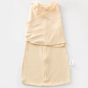 Hot Sale Organic Cotton Solid Orange 1.0 Tog Baby Swaddle Bag With 2-Way Zipper