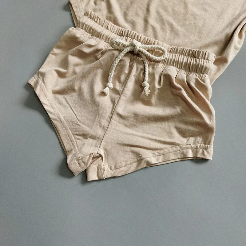 Soft and Cozy Loose Rayon Baby Summer Clothing Set Baby Tee Shirt Shorts Set - Image 5