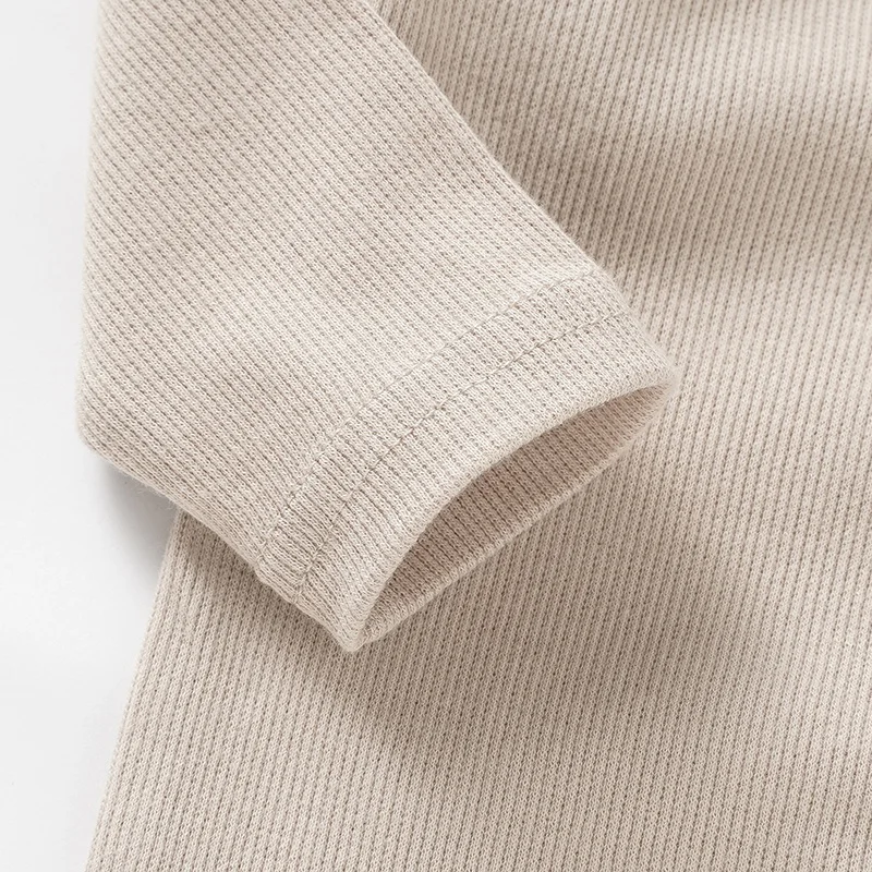 Raglan Sleeve Autumn Top and Pants 2pc Set Baby Rib Clothing Set Pajamas - Image 3